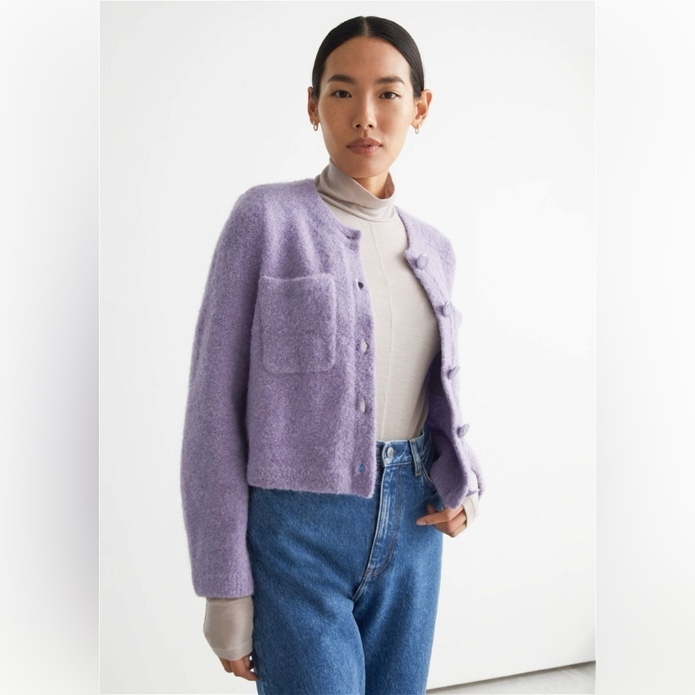 &‎ OTHER STORIES Lilac Purple Alpaca Knit Cardigan XS